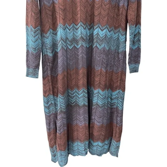 Soft Surroundings Gabriela Blue Chevron Duster Cardigan Sweater Petite Small - Picture 8 of 9